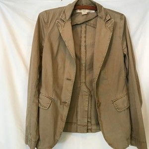 J.Crew Chino Jacket Tan Distress Vintage design academia schoolboy blazer size 4